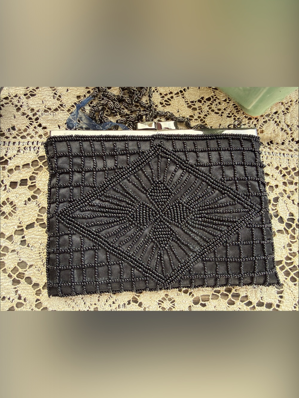 The Limited Black Beaded Evening Clutch – Made in France